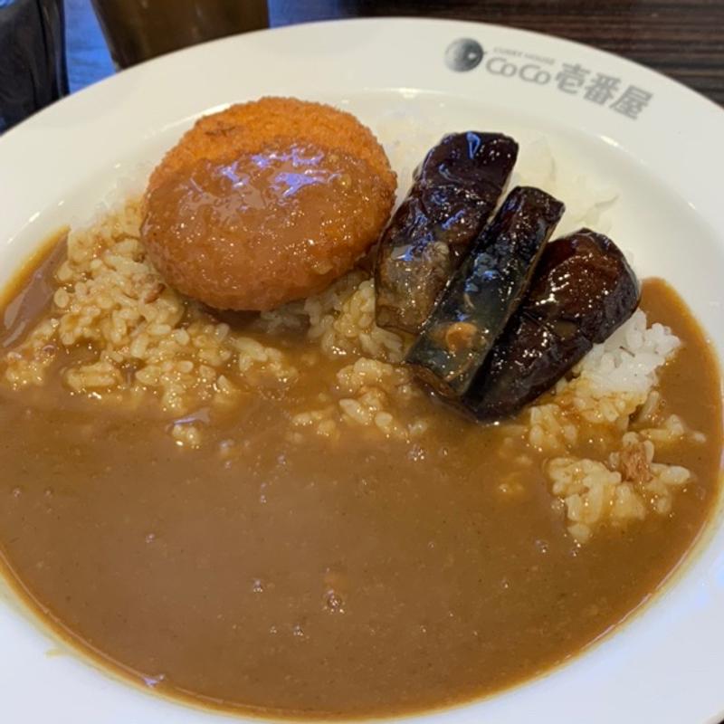 ポークカレー（ハーフナス＆ハーフクリームコロッケ）(CoCo壱番屋 相模原清新店)