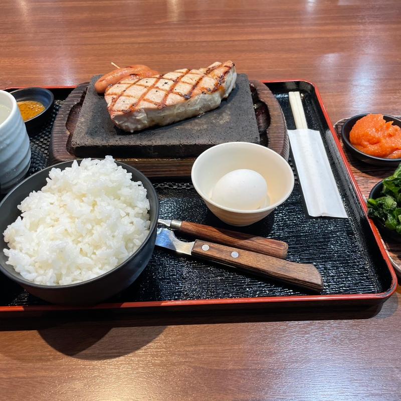 厚切りポークステーキ(感動の肉と米 北本地ヶ原店)
