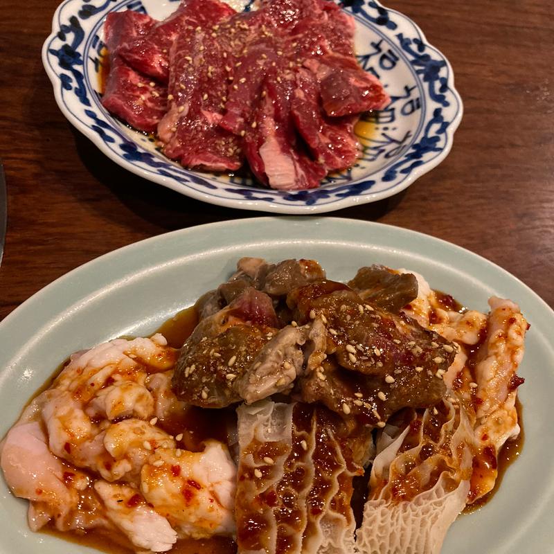 ホルモン4種ランチとハラミランチ(焼肉 肉どうし)