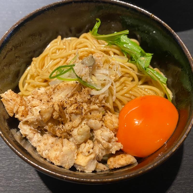 和え玉＋卵黄(蟹らあめん 一本道)