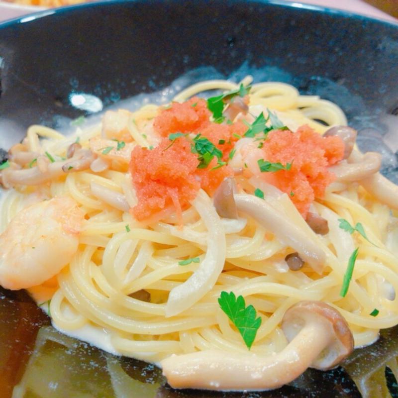 海老ときのこの明太クリーム(壁の穴 梅田HEPナビオ店)