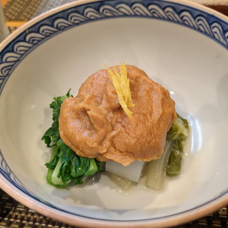 ふろふき大根・白菜　あん肝味噌がけ(割烹　船生 )