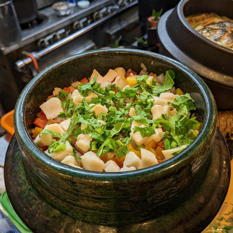 ホタテ・根菜の御飯(割烹　船生 )