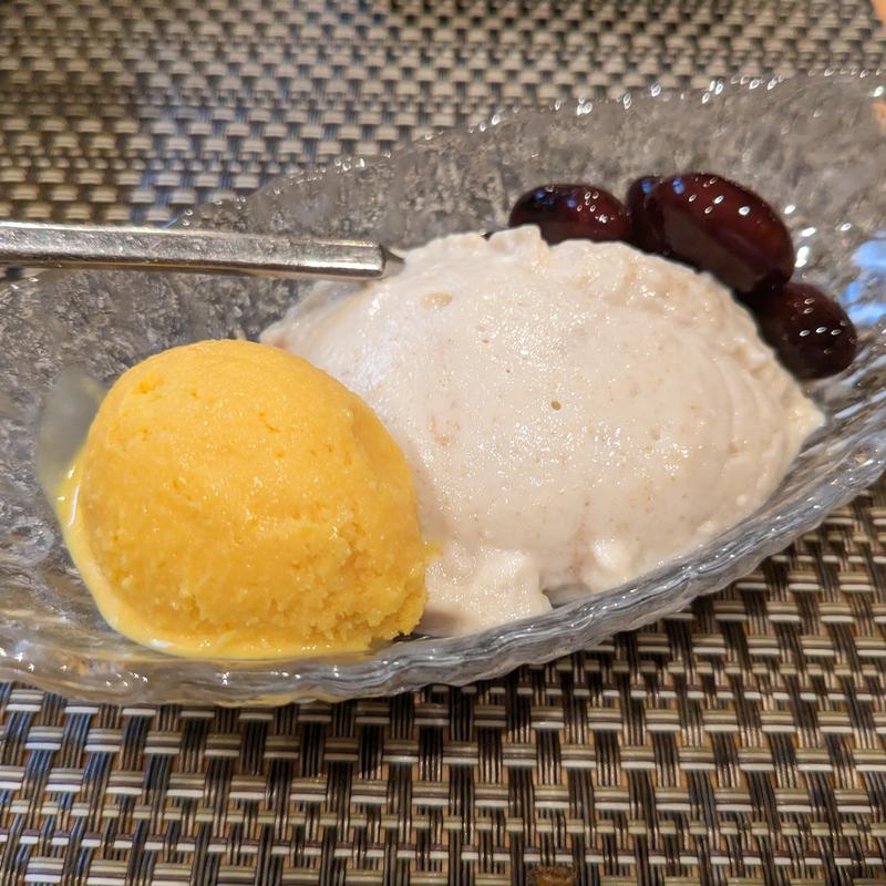 きなこグランマンジェ、かぼちゃアイス(割烹　船生 )