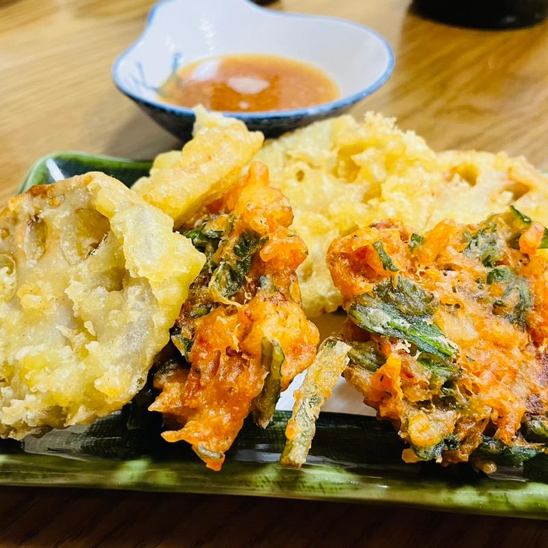 連食の天ぷら＋桜エビの天ぷら(串焼き 与兵)