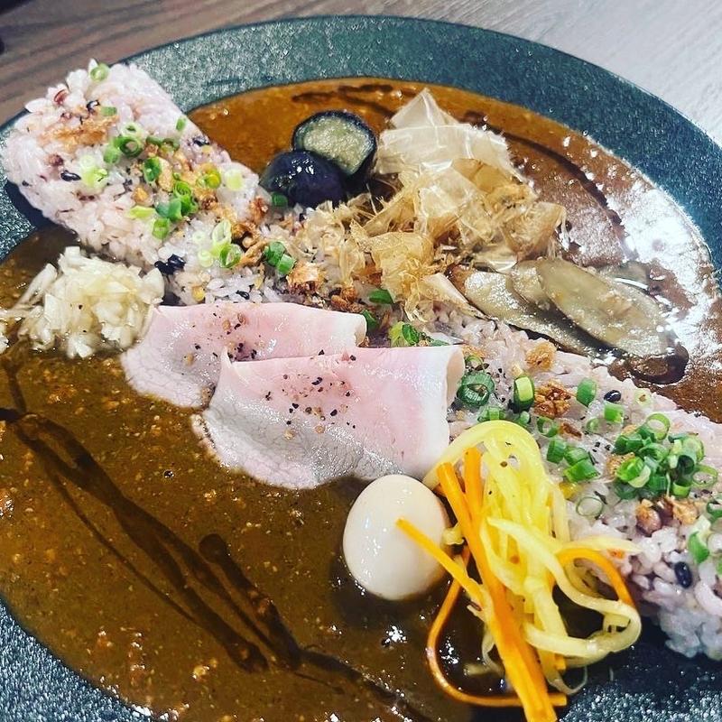 煮干カレーとスパイスカレーのあいがけ(カレーマニア045-SPICE-)