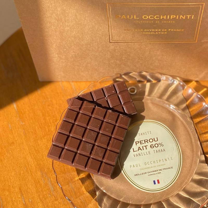 PAUL OCCHIPINT /タブレット ペルー 60% タヒチ産タハアバニラ(サロンデュショコラ)