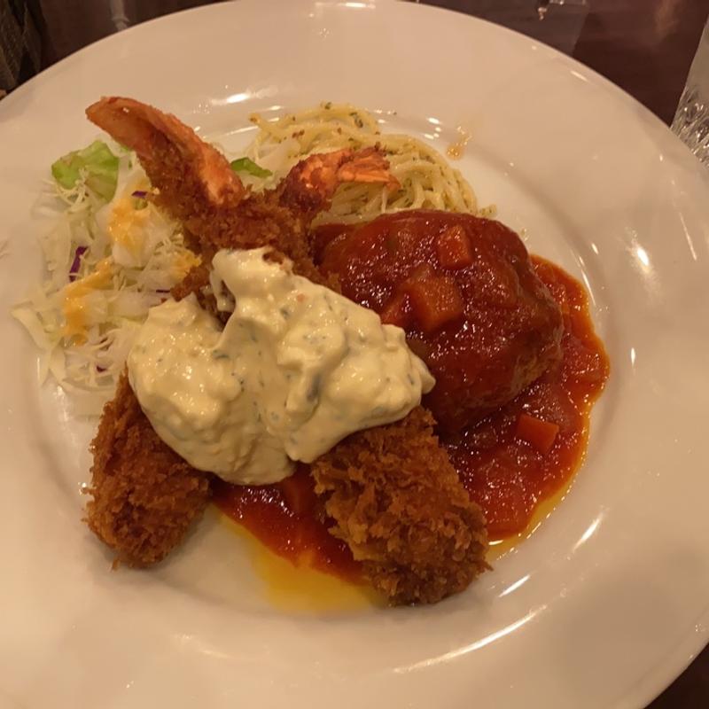 エビフライセット(いわむら CHEZ DEUXIEME)