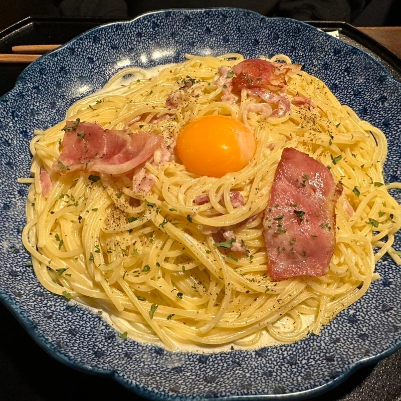 カマンベールチーズとカリカリベーコンのカルボナーラ(洋麺屋五右衛門 MONA新浦安店)