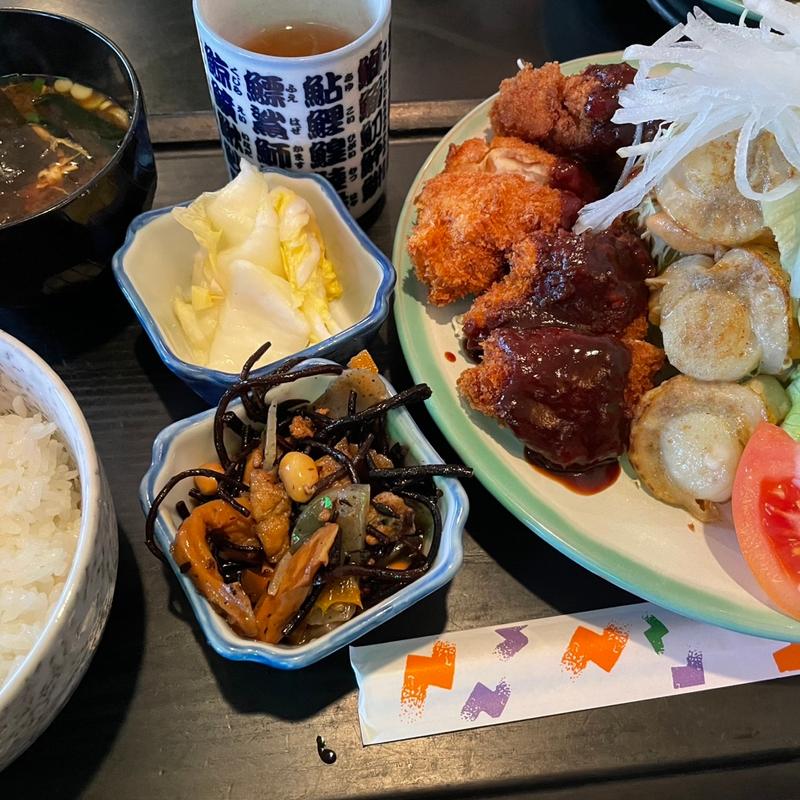 チキンカツとホタテのソテー(大銀カフェレストラン )