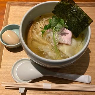 煮干塩ワンタン麺+とろ玉子(Japanese Ramen Noodle Lab Q)