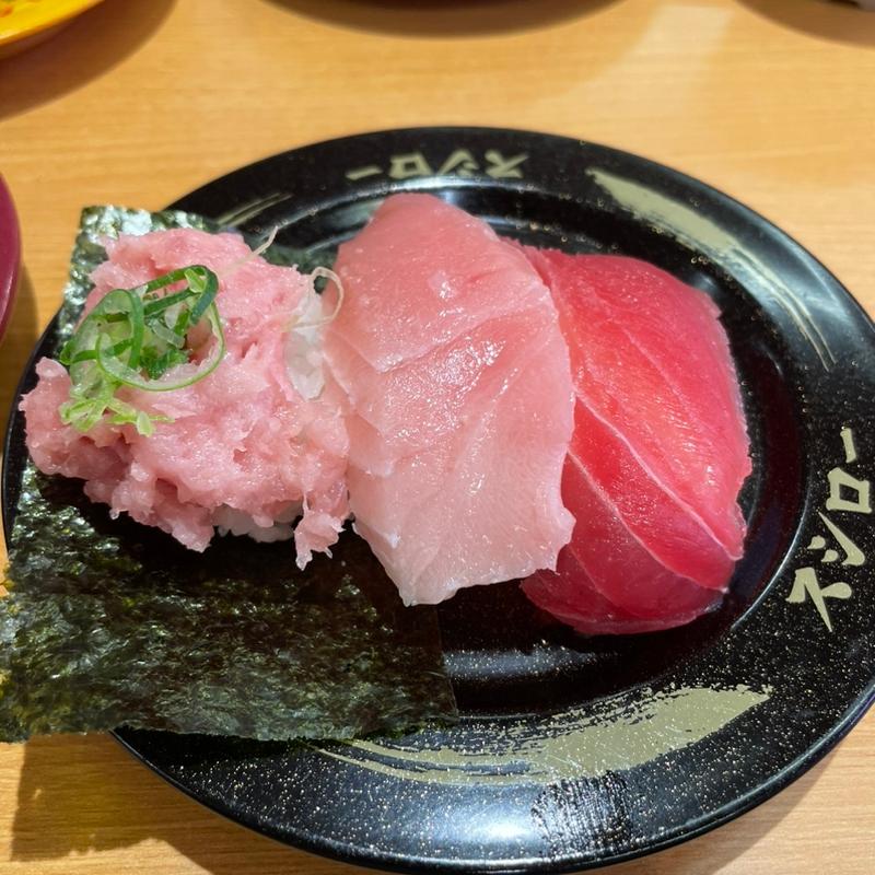 マグロ3貫盛(スシロー 名古屋新栄店)