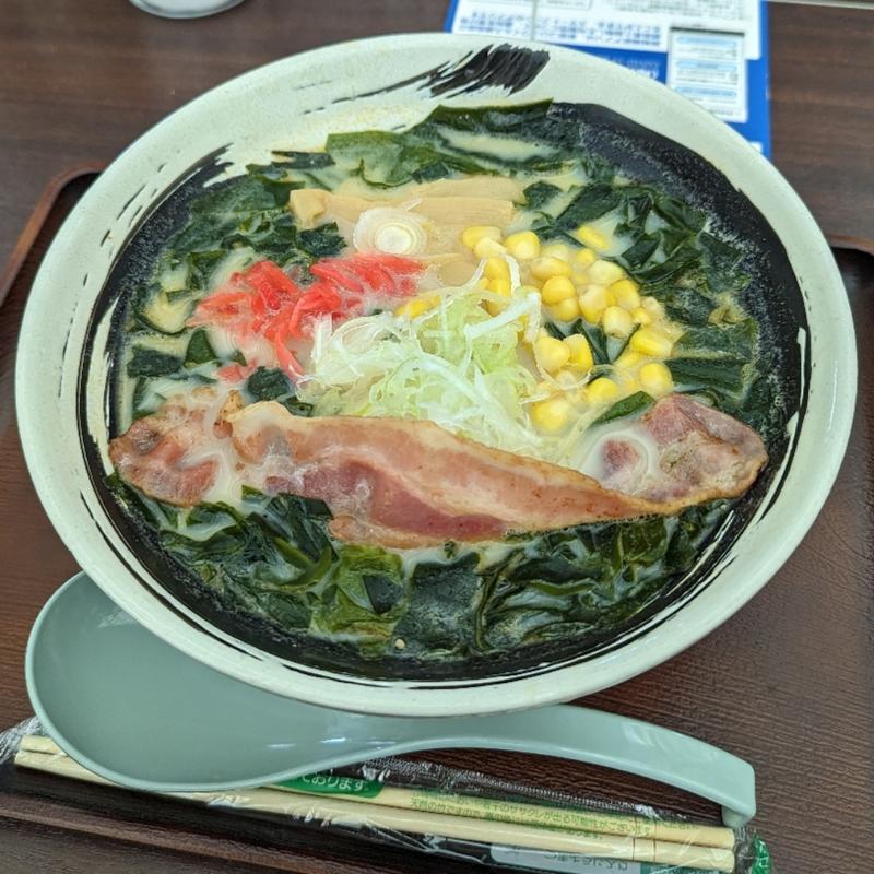 ワカメたっぷりミルク麺(道の駅たのはた)