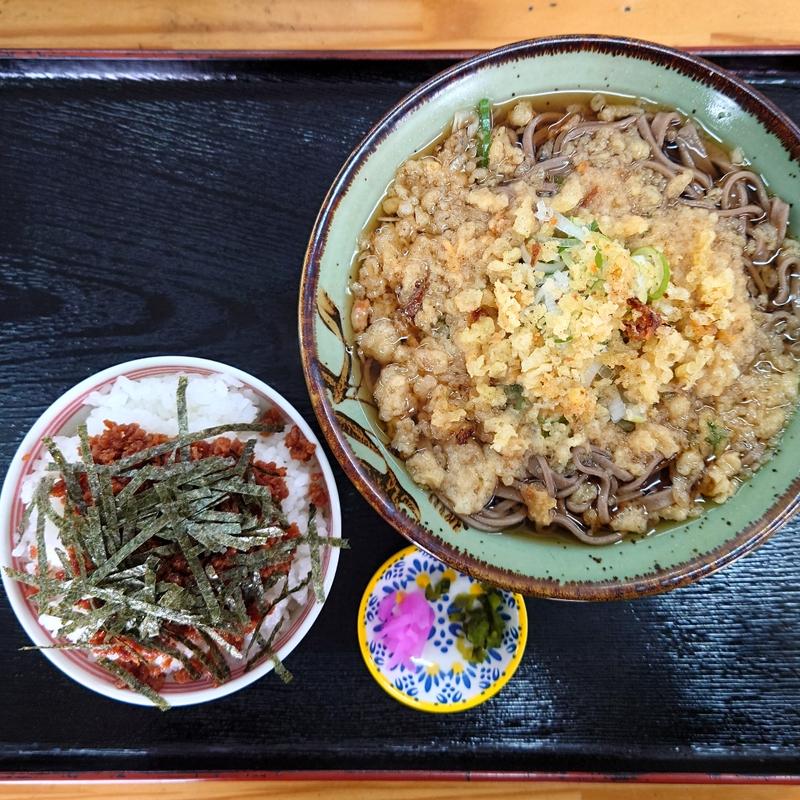 たぬき(蕎麦)＋ミニそぼろ丼(名代屋 下石田店 （ナダイヤ）)