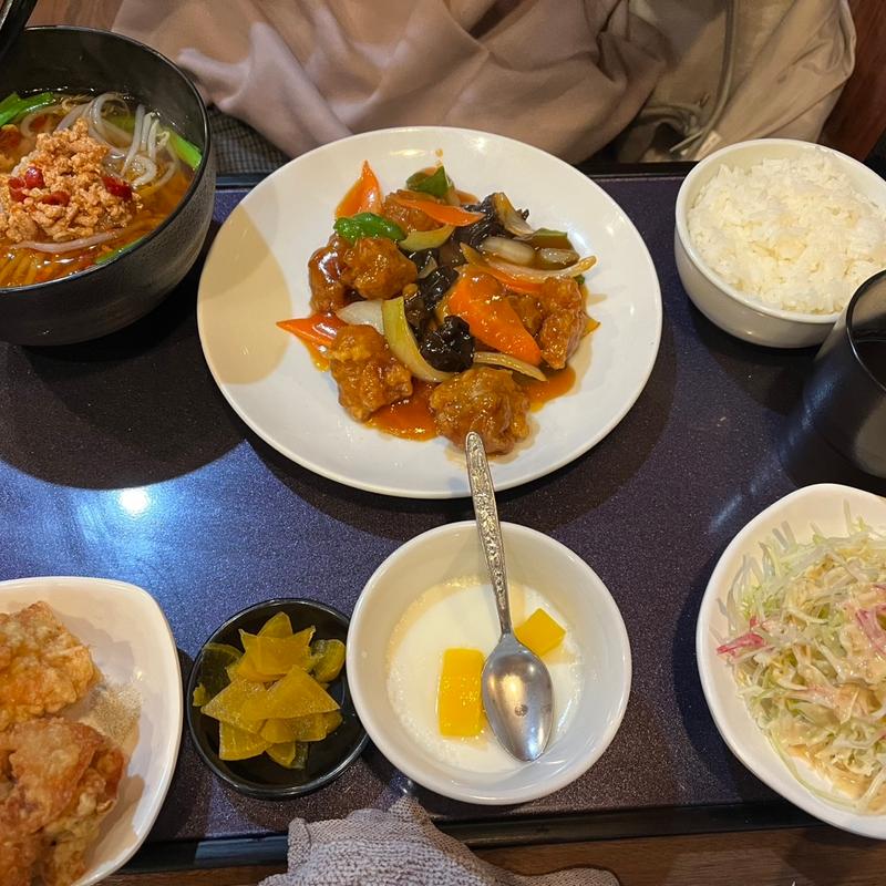 酢豚と台湾ラーメンセット(萬福楼 )