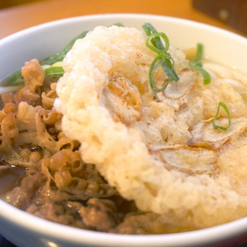 肉ごぼう天うどん(因幡うどん ソラリアステージ店)