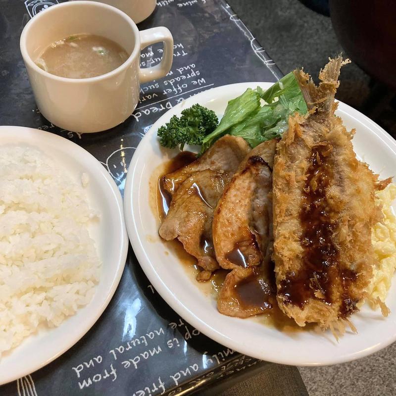 鮮イワシフライと豚ロース生姜焼き(デリス)