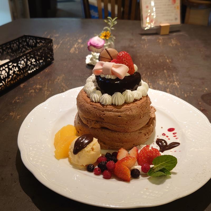 バレンタインパンケーキ(カフェ アンジェ)