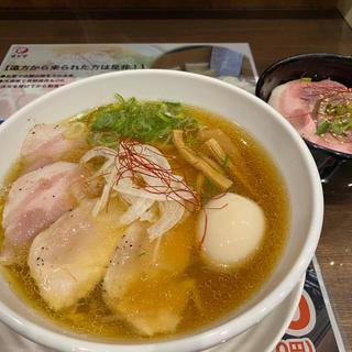 特製醤油そば＋レアチャーシュー丼(鶏そば専門店 らーめんえびす 中津川)