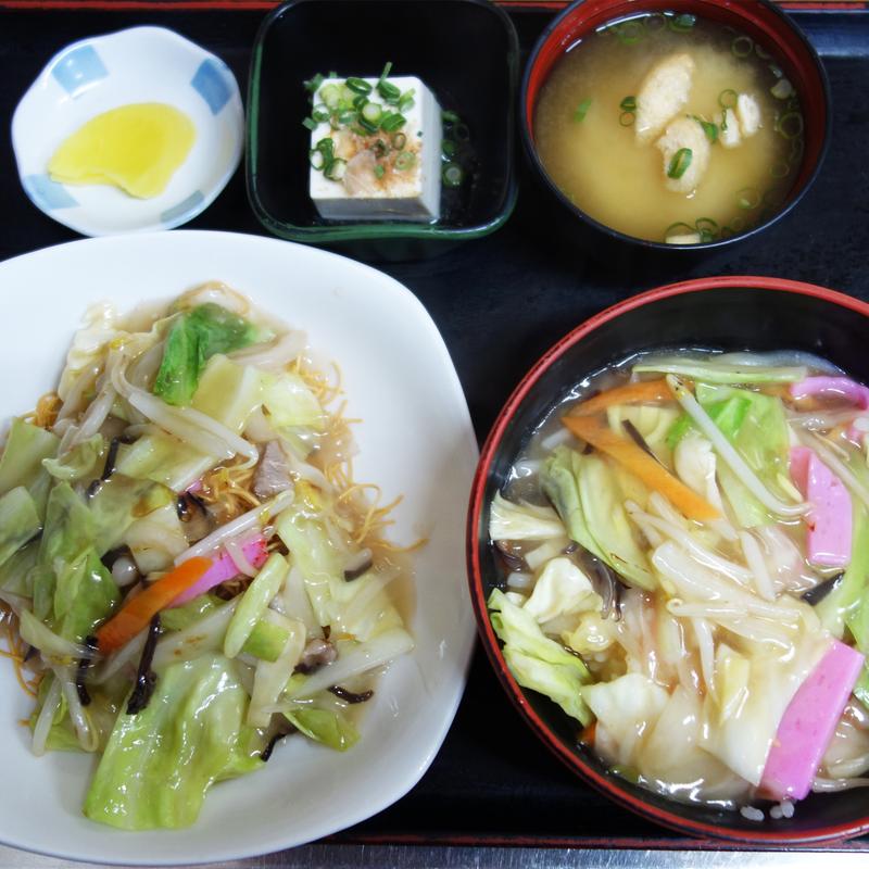 中華丼風皿うどん定食(一膳めし 青木堂)