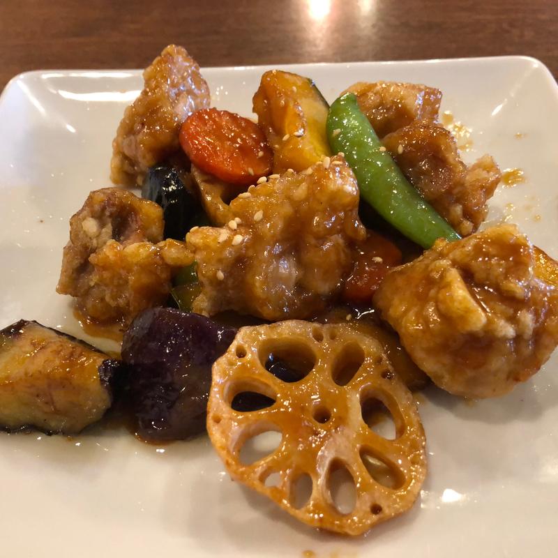 鶏と野菜の黒酢炒め(トマト＆オニオン 我孫子店)