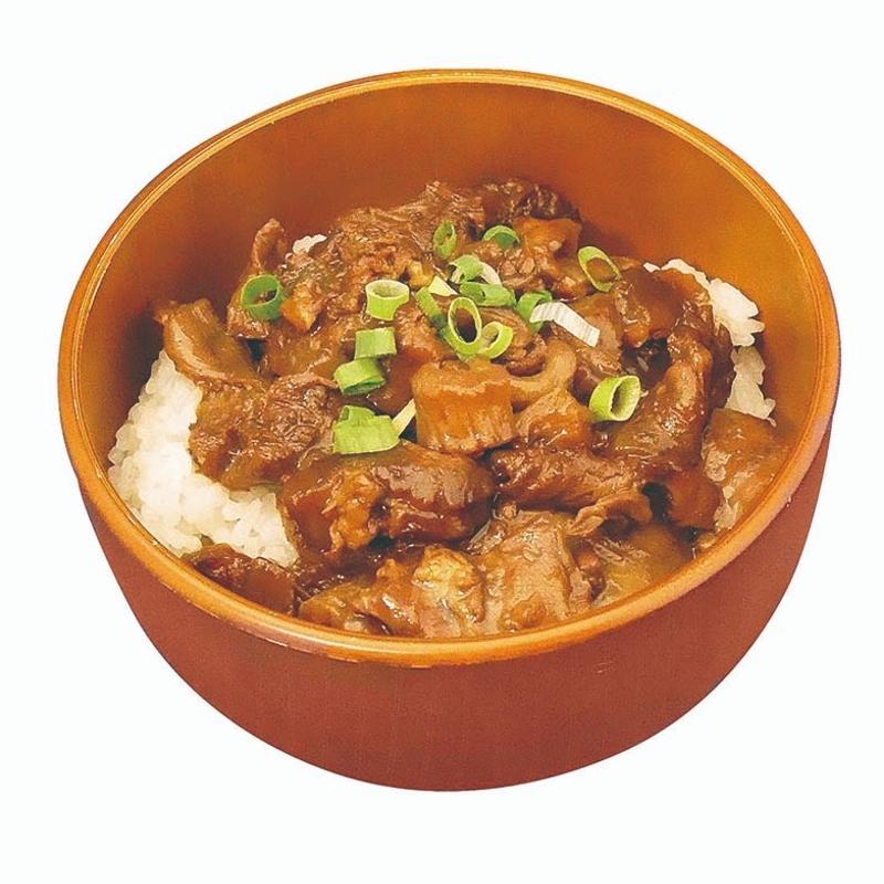 牛スジ丼(醤油豚骨 中一ラーメン店)