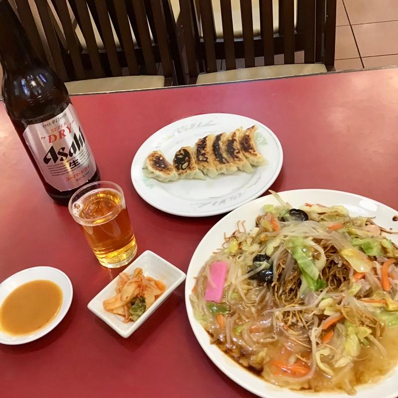 ほろ酔いセット(皿うどん小、餃子一人前、瓶ビール大(大鳳閣 ハイハイタウン店)