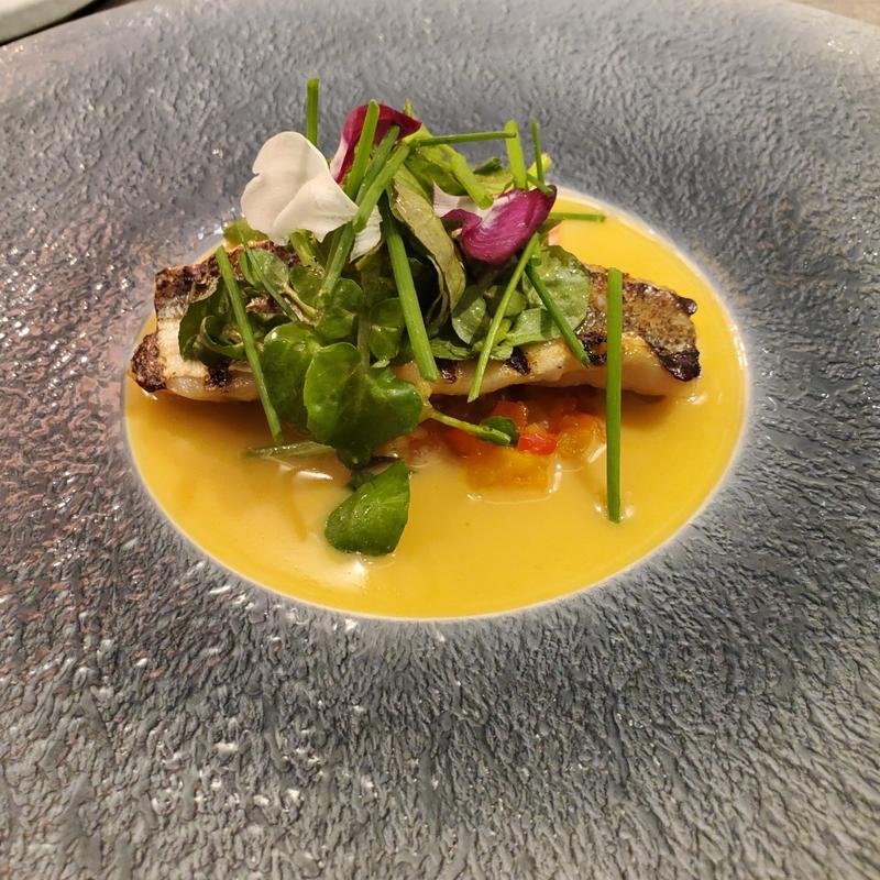 本カマスのグリルと山梨県産天然クレソンのサラダ(レストラン ラフィナージュ)