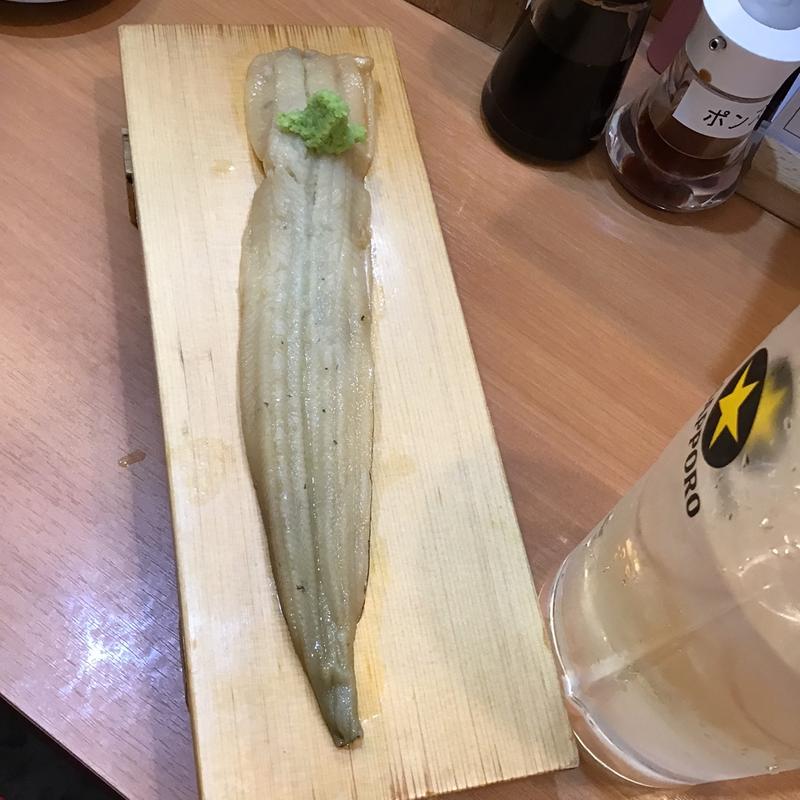 穴子の1本にぎり(立ち飲み鮨 謹賀 駅前第3ビル)