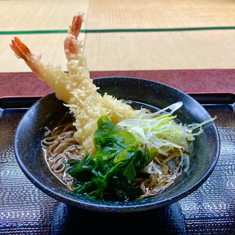 海老天そば冷(みかえりの郷　彩花の湯)