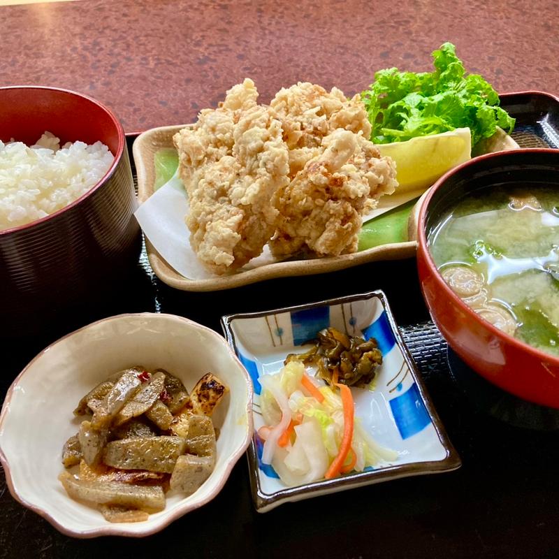 鶏から定食（塩味）(みかえりの郷　彩花の湯)