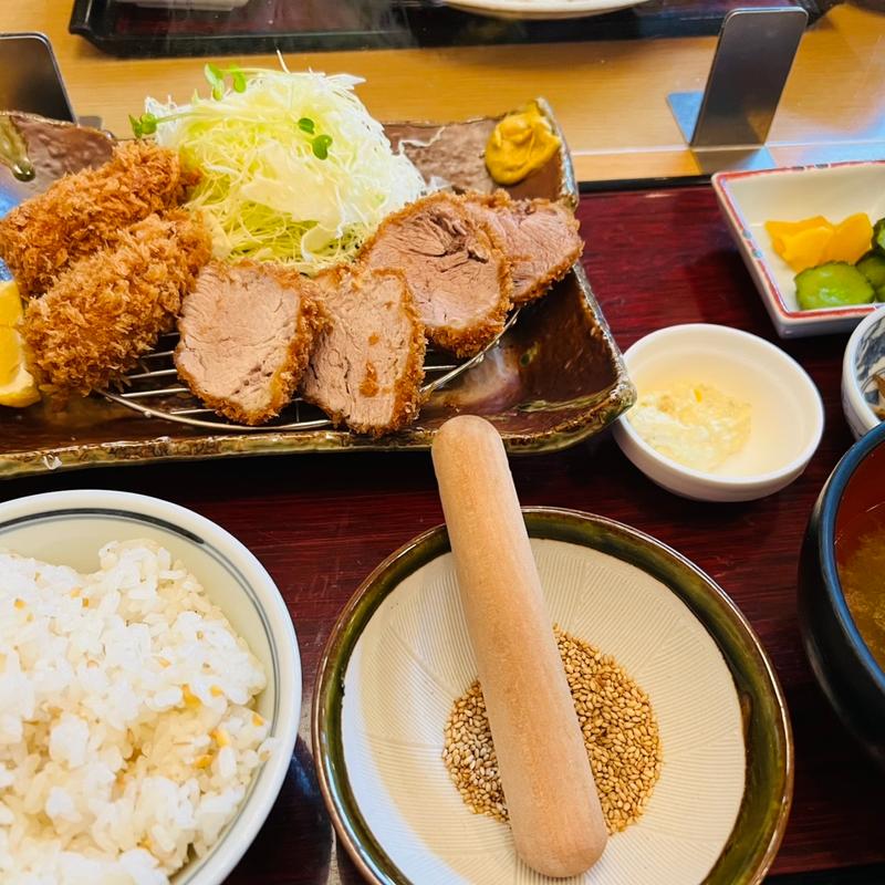 カキフライ3個ヒレカツ定食(かつ波奈 花見川店 )