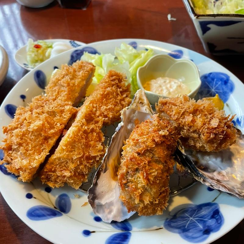 牡蠣フライとヒレかつ膳(和心とんかつ あんず 原田本店)
