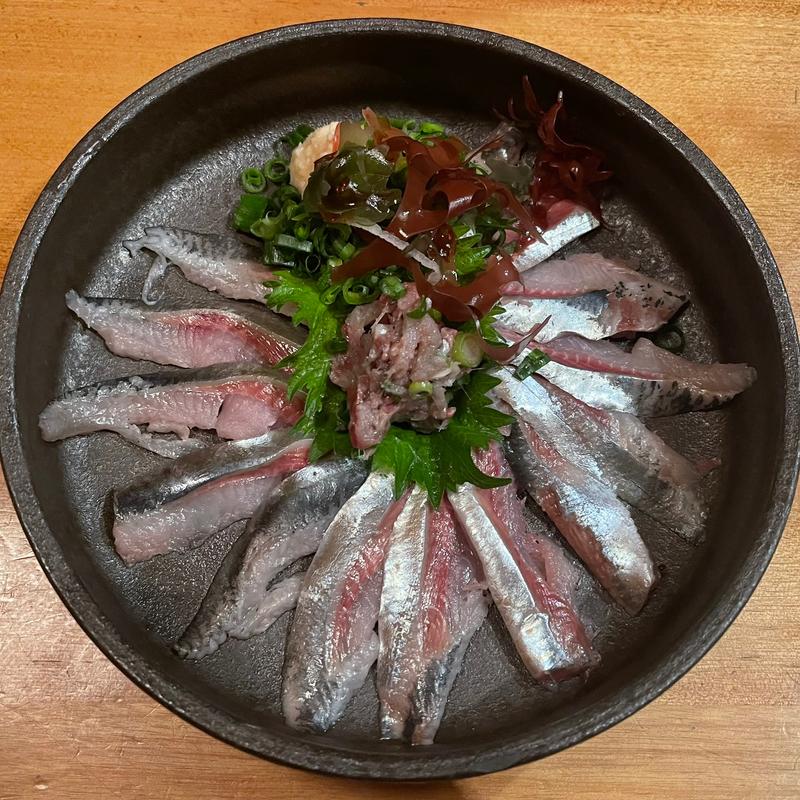 イワシの刺身(本格板前居酒屋 お魚総本家 月島店)