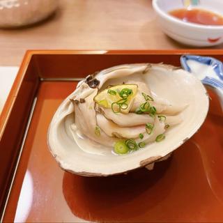 北寄貝と舞茸の酢橘バター焼き(湯けむりの宿 雪の花)