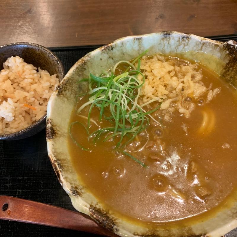 特性カレーうどん定食(肉)(うどんばか　十三東口店)