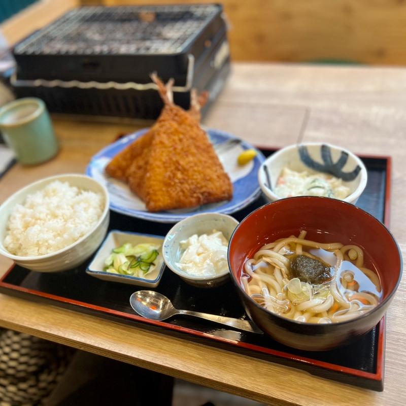 大判アジフライ定食(磯丸水産 札幌狸小路店)