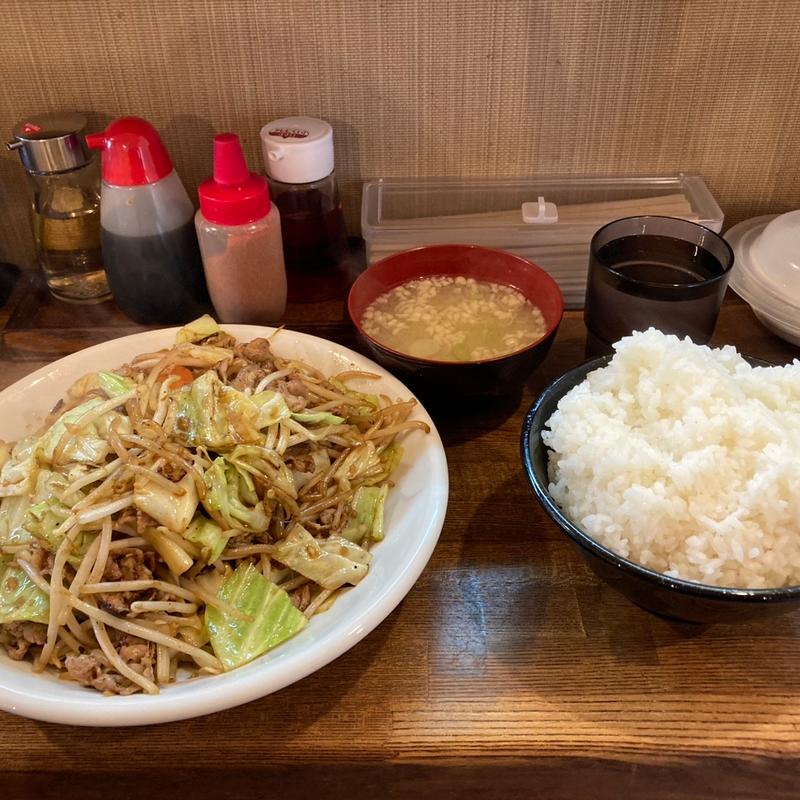 肉野菜炒め定食マシマシライス特盛(マシマシめし ヒカリ軒)