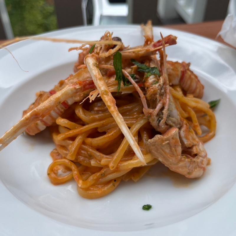 手長えび スカンピの生パスタ（ランチセット）(イタリア料理 B-gill （ビー ギル【旧店名】 ブルーギル）)