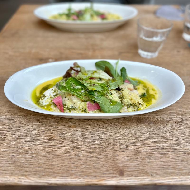 帆立と菜の花のバジルクリームリゾット(アフタヌーンティー・ティールーム マークイズみなとみらい)