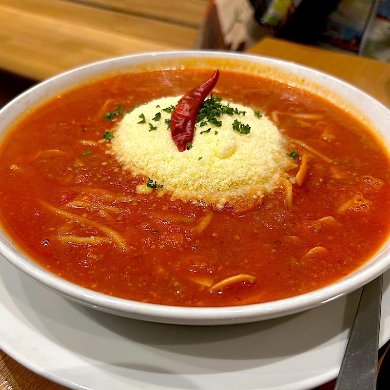 赤唐トマトソースのボロネーゼ 生麺 普通(スパゲティー専科 はらっぱ 高崎東口店)