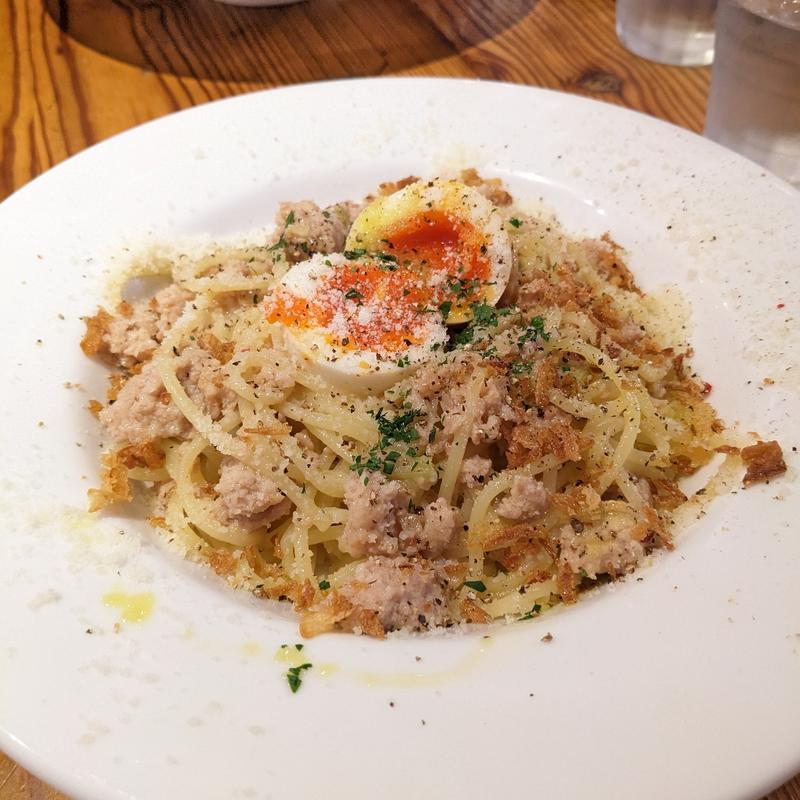 鶏そぼろと長ネギの白いボロネーゼ(Locanda Trattoria )