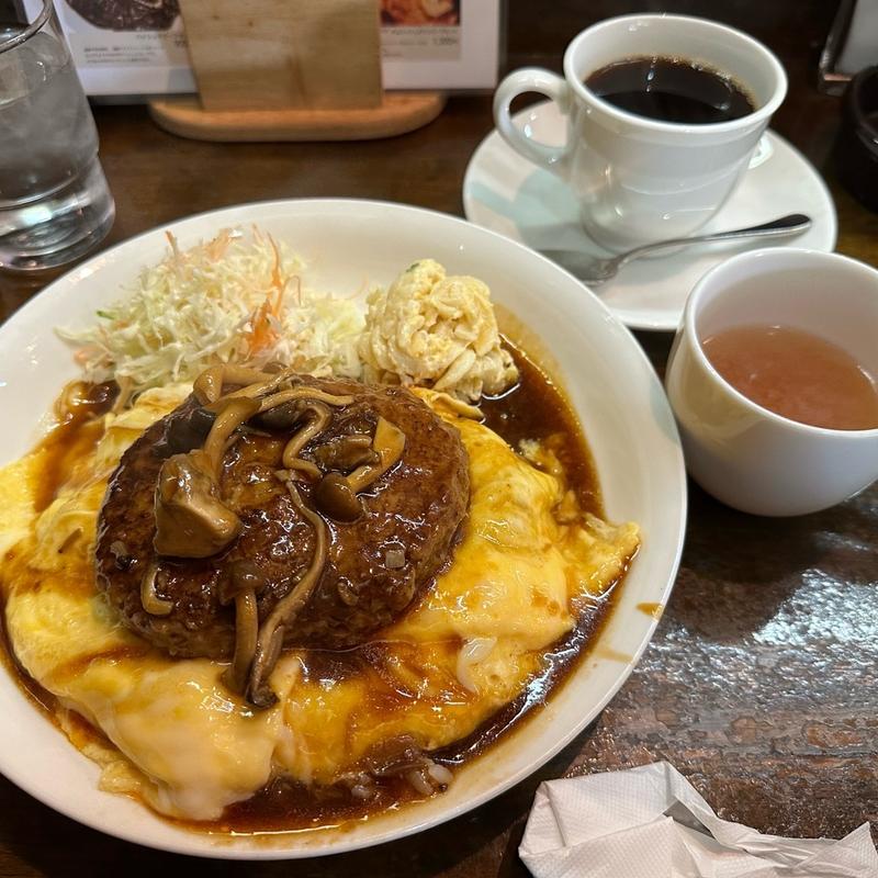 ハッシュドビーフハンバーグセット(コーヒー付)(樹林亭 （キリンテイ）)