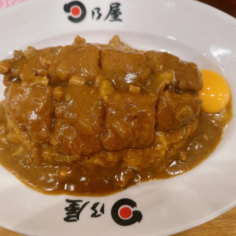 カツカレー、生卵(日乃屋カレー 八重洲二丁目店)