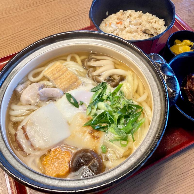 鍋焼きうどん定食(大阪うどん きらく 富田林店)