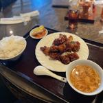 鶏肉の黒酢炒め定食(名菜館)