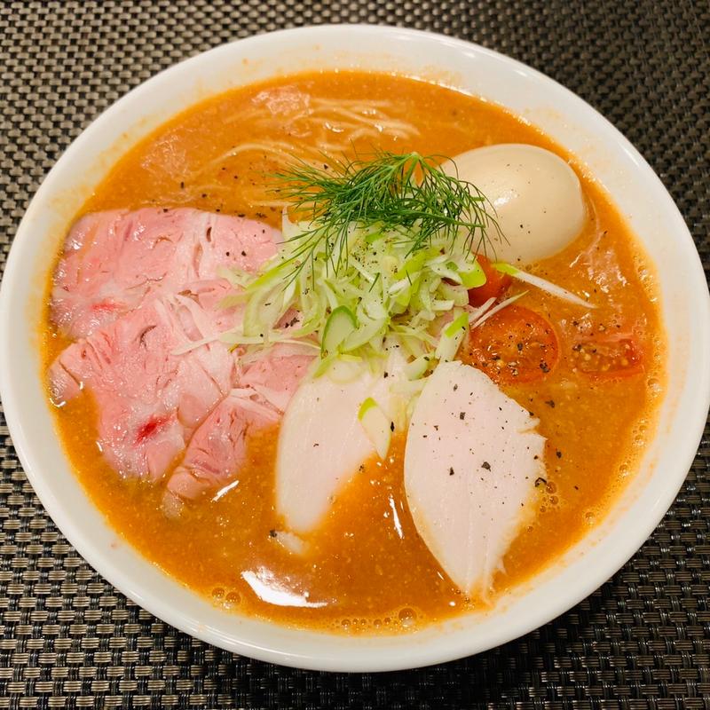 特製 海老とトマトの味噌SOBA(中華そば　向日葵 )
