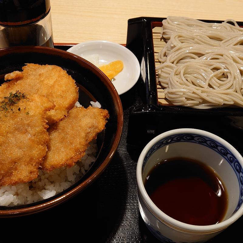 タレカツ丼へぎそば定食(へぎそばと地酒処 杉乃屋)