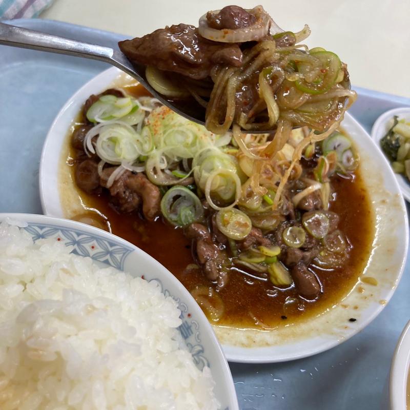 純レバ炒め（鶏）定食 大盛り(中華料理 桃源)