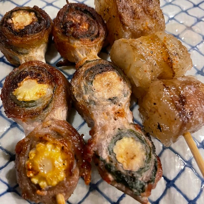 しそ巻き、ホルモン塩(やきとり谷)